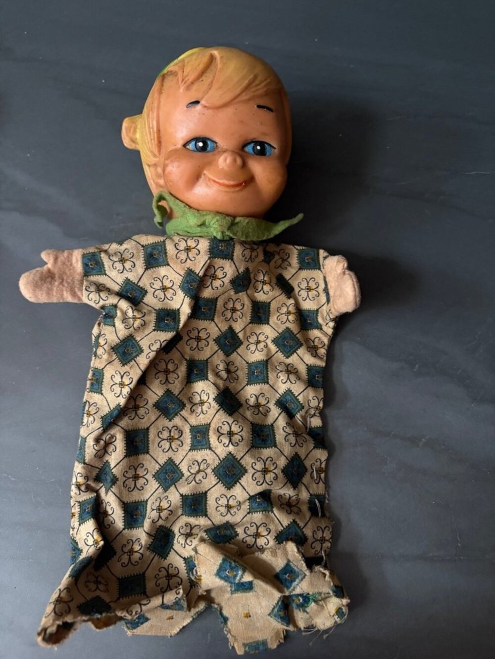 Rare creepy vintage antique hand puppet